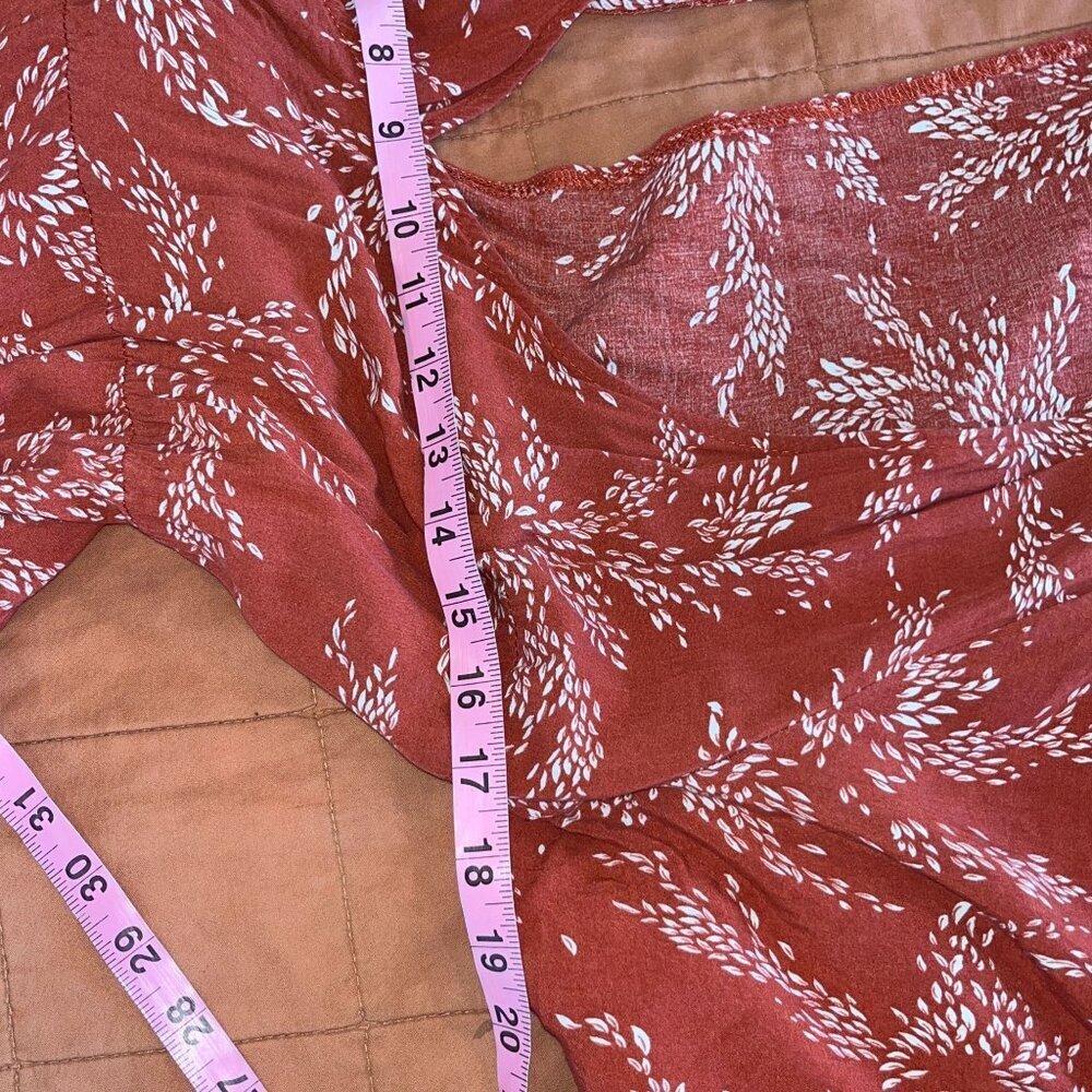 POLLY Rust Wrap Romper Ruffle Size 12 - Picture 7 of 11
